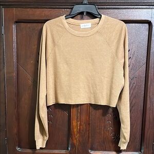 Carly Jean Los Angeles Tan Boxy Crop Top